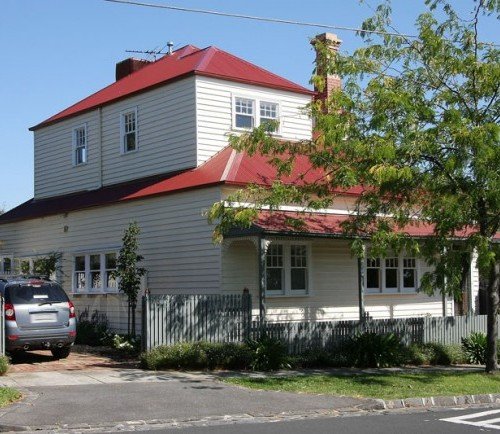 a house with a red roof