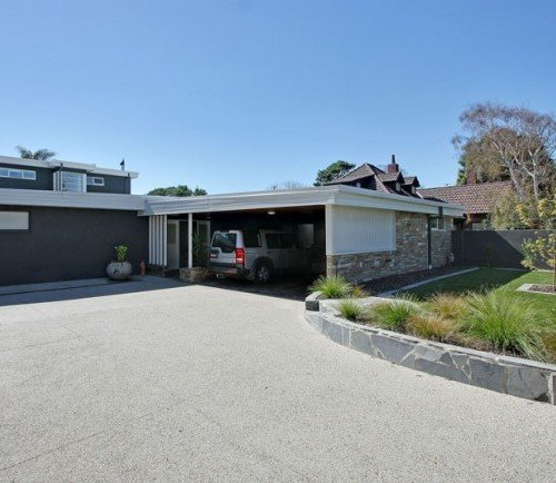 a car parked in a driveway