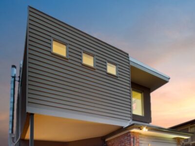 a house with a blue sky