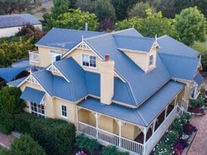 a house with a large front yard