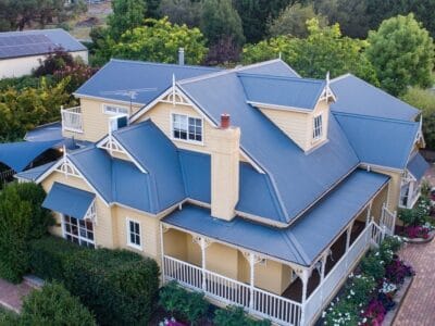 a house with a large front yard