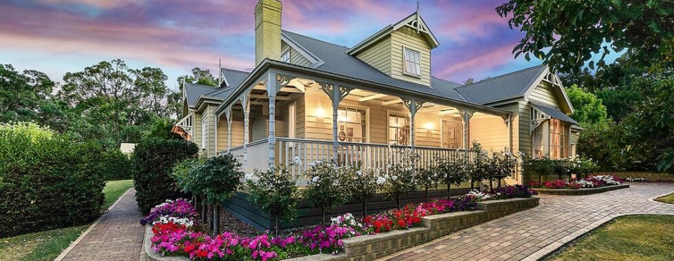 a house with a large front yard