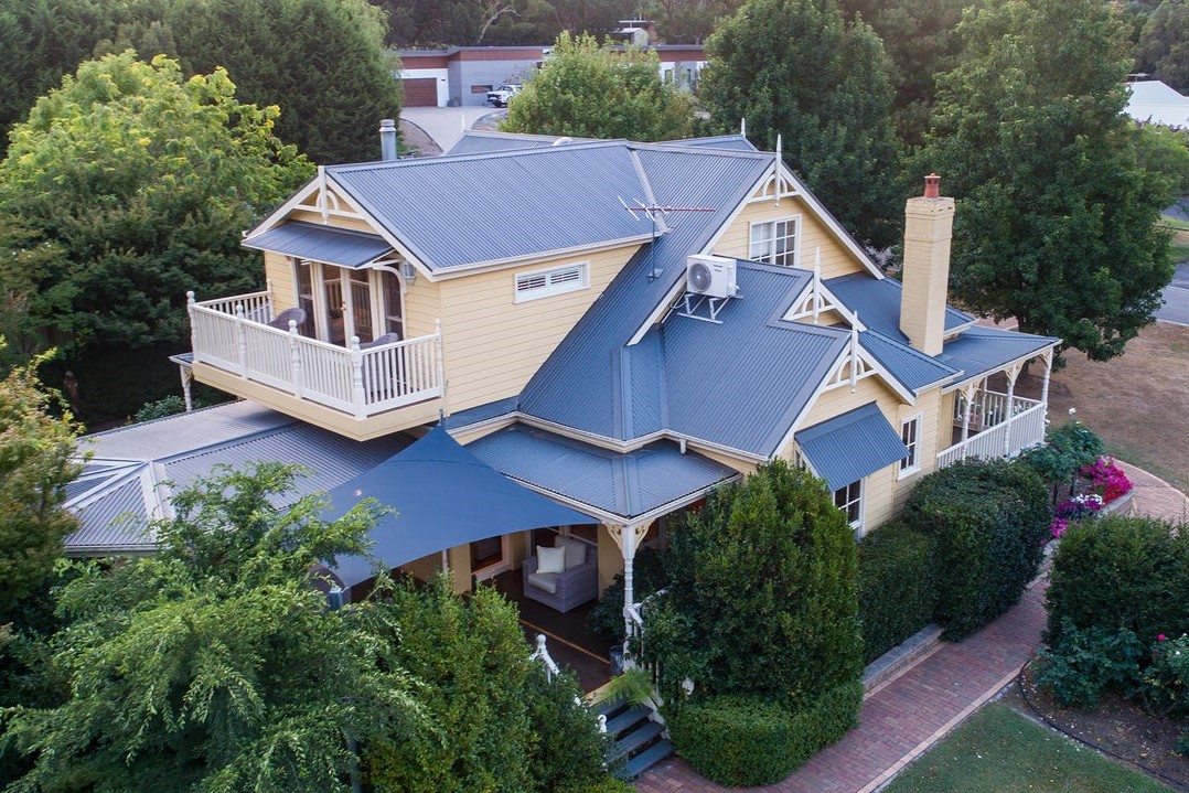 a house with a large front yard