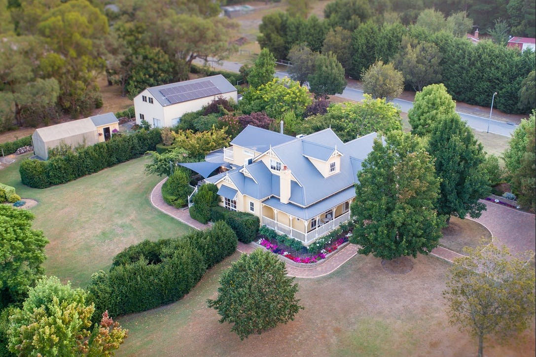 a house surrounded by trees