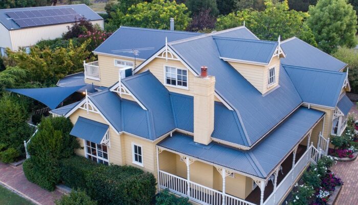 a house with a large front yard