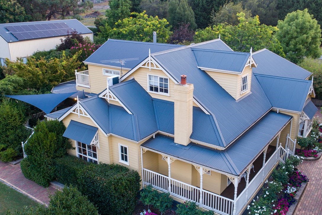 a house with a large front yard