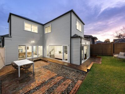 a house with a deck