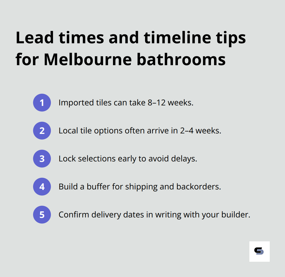 Key material lead times and scheduling tips for bathroom renovations in Melbourne