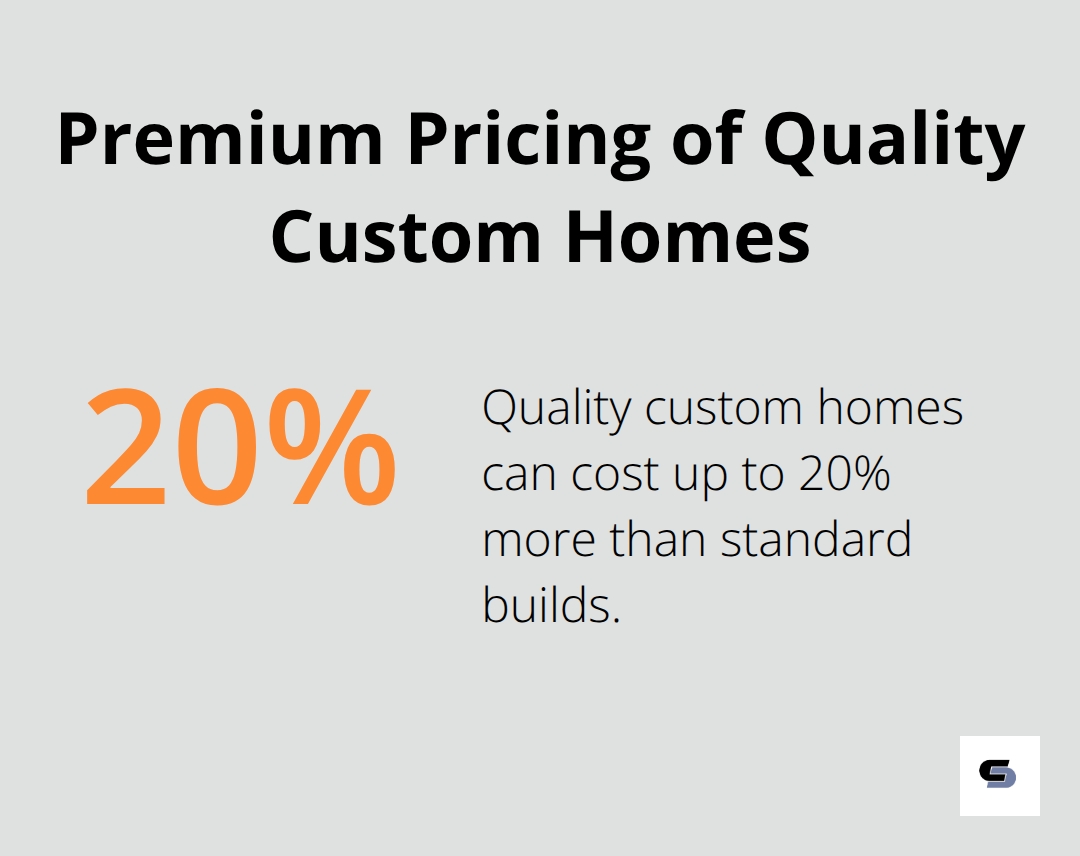 Chart showing that quality custom homes are often priced 15-20% above standard builds - best custom home builder melbourne