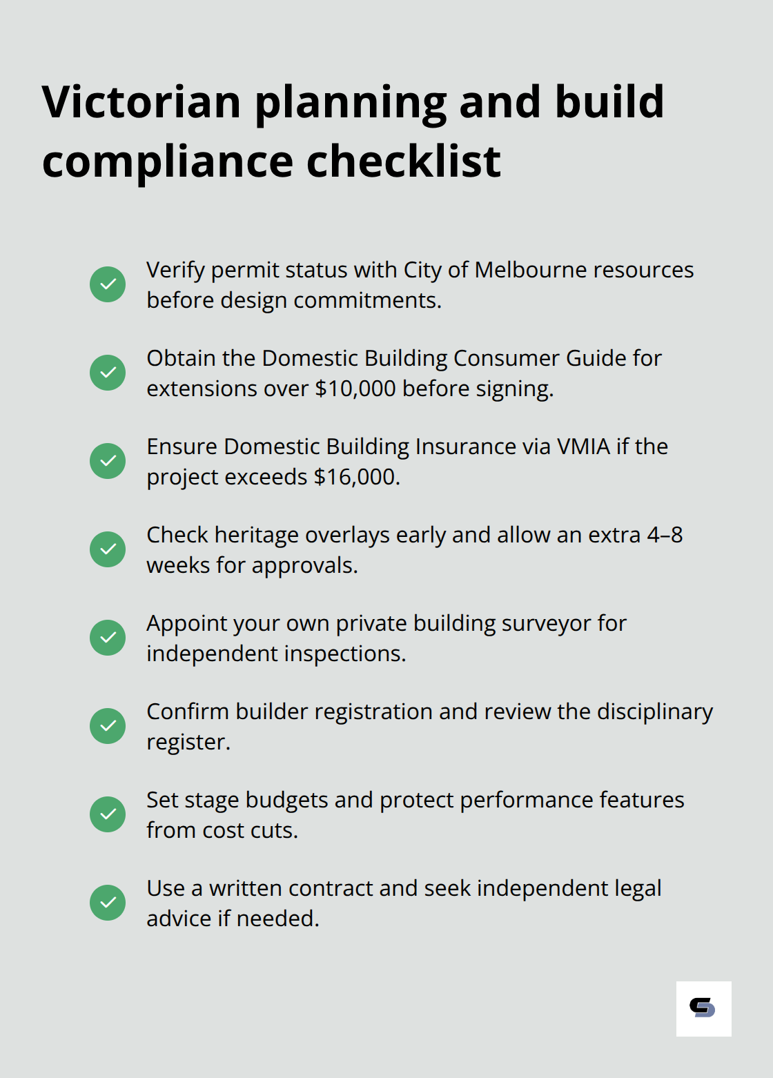 Checklist of key approvals, protections, and professional steps for Melbourne extensions. - Contemporary extension design Melbourne