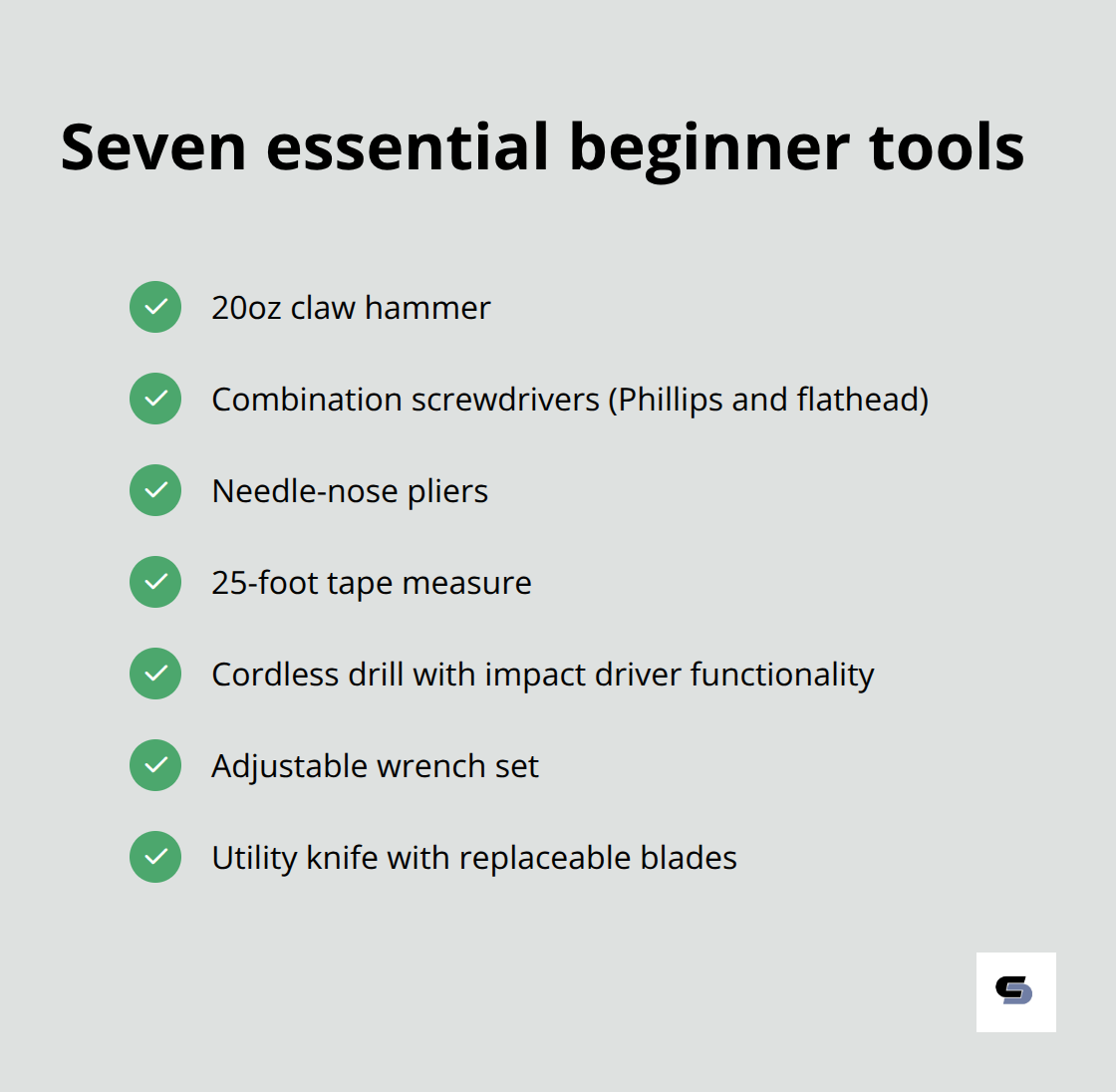 Checklist of seven essential DIY tools for Australian beginners