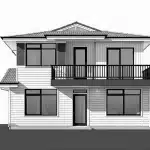 Double Storey Facade with Balcony Design Ideas
