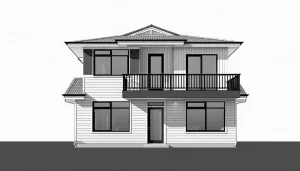 Double Storey Facade with Balcony Design Ideas