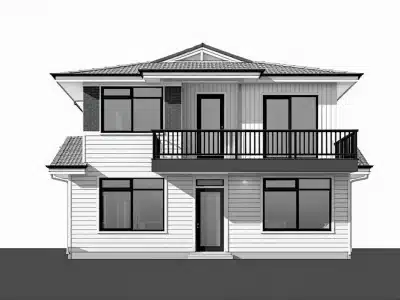 Double Storey Facade with Balcony Design Ideas