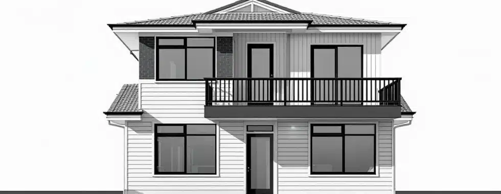 Double Storey Facade with Balcony Design Ideas