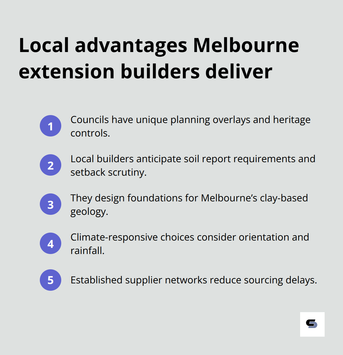Key local factors Melbourne builders manage effectively