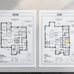 Extension Floor Plans Before and After Transformations