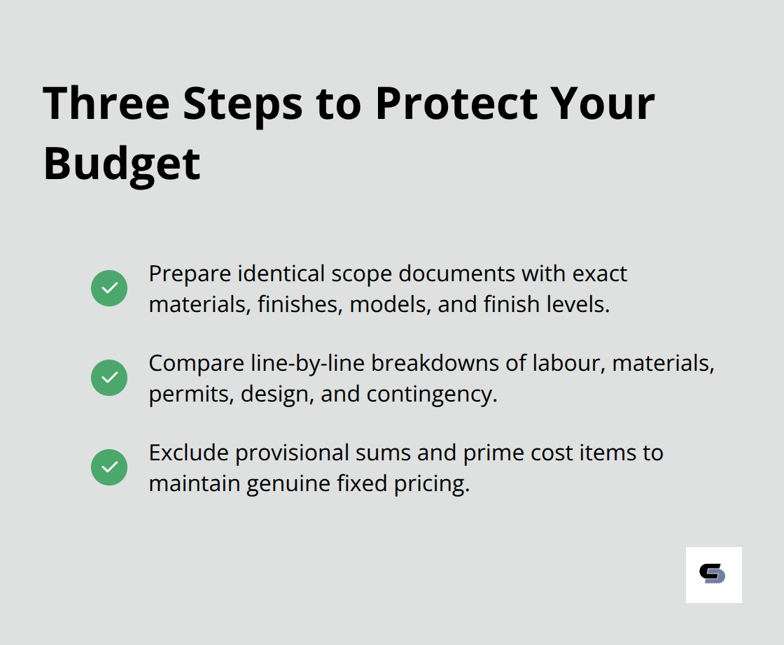 Checklisted steps to secure genuine fixed pricing for a Melbourne extension.