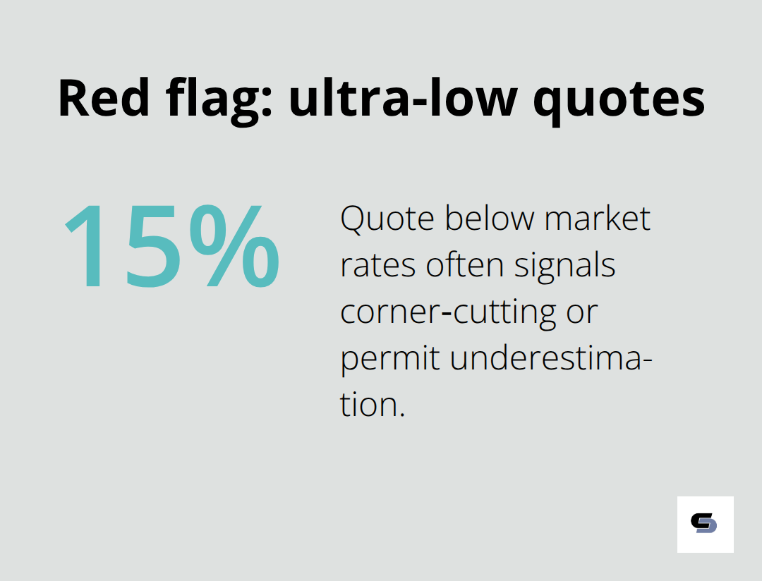 Percentage highlight showing why a 15 per cent under-market quote is a warning sign. - home extension builders melbourne