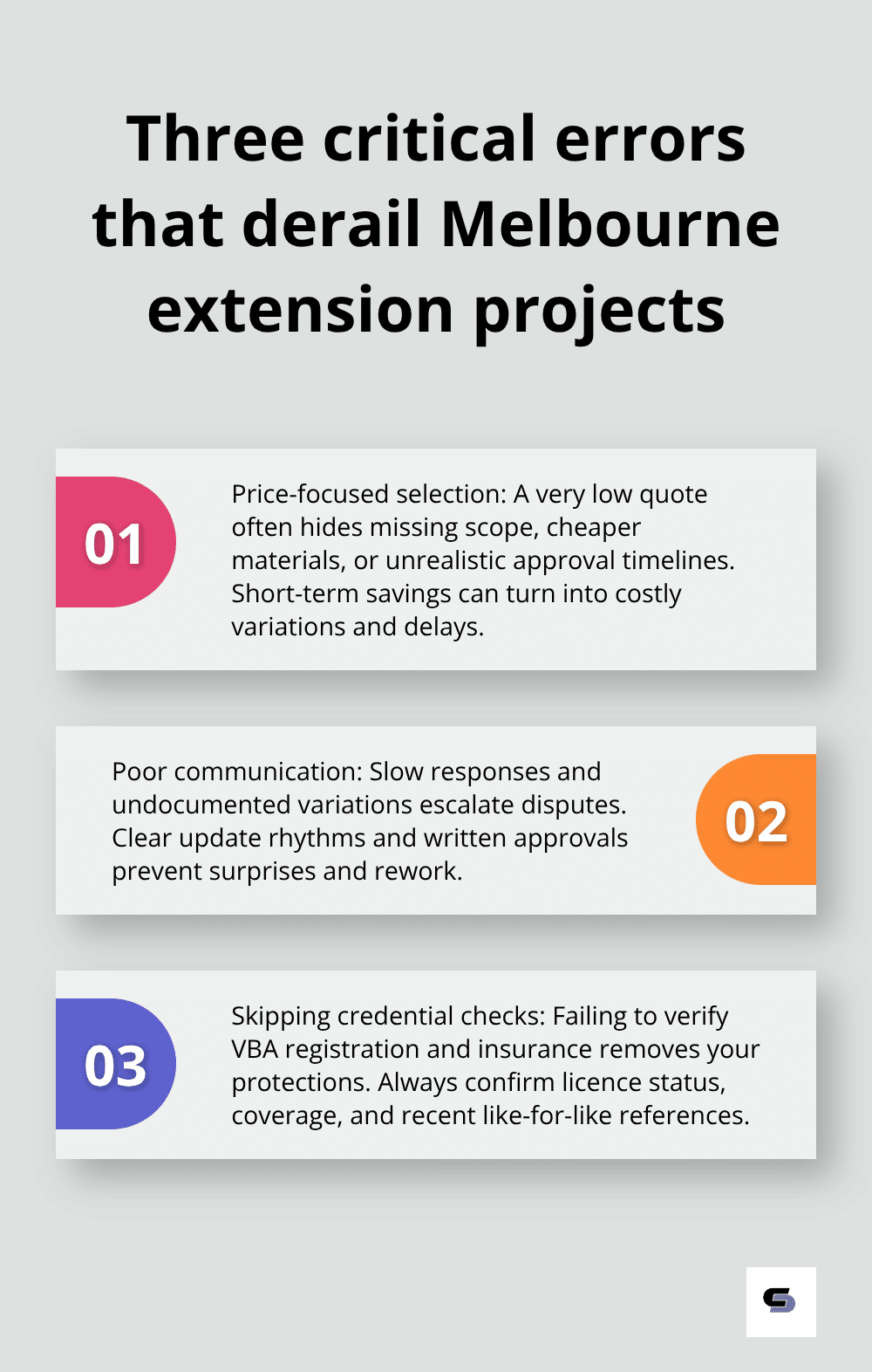 Three-point summary of common extension selection mistakes in Melbourne - home extension builders melbourne