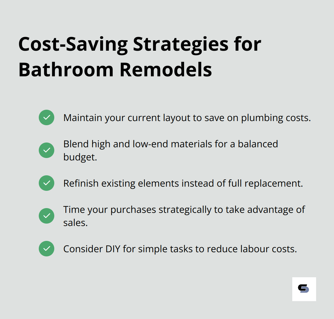 Checklist of smart ways to reduce expenses during a bathroom remodel