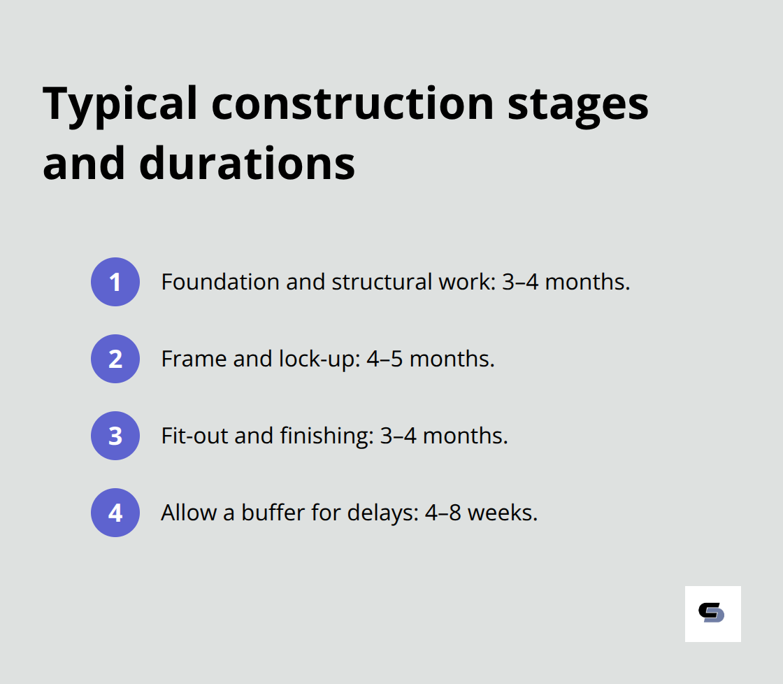 Compact timeline of second-storey construction stages and expected durations in Melbourne - second storey additions Melbourne