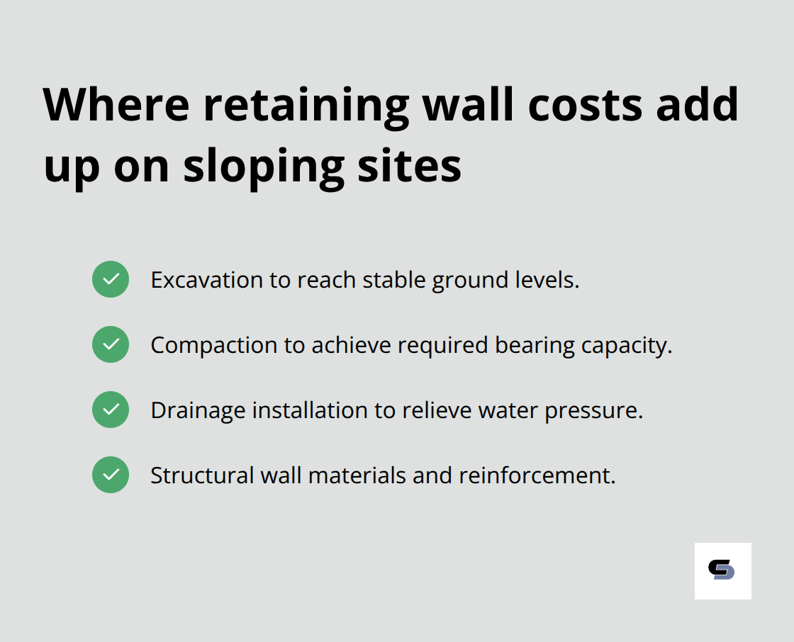 Key cost components for retaining walls on Melbourne slopes